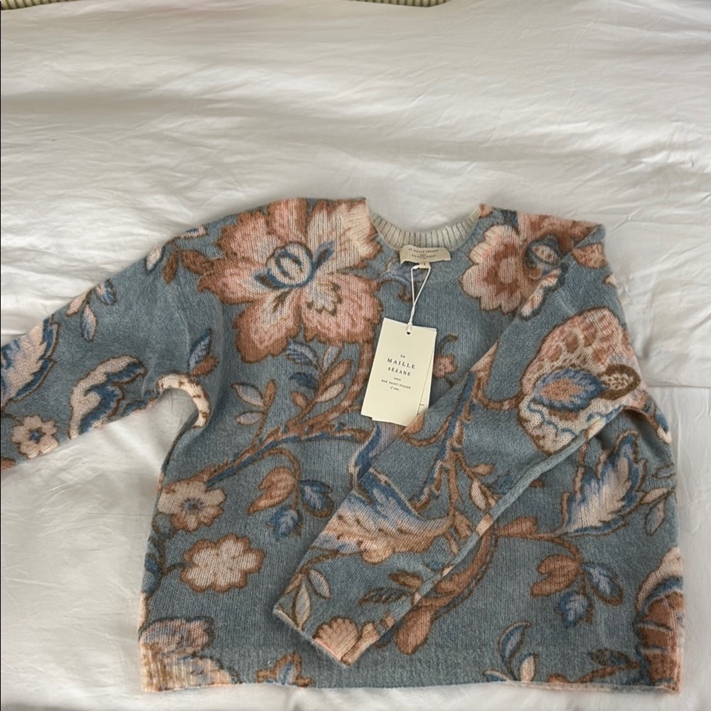 Floral Sweater - Blue and Pink